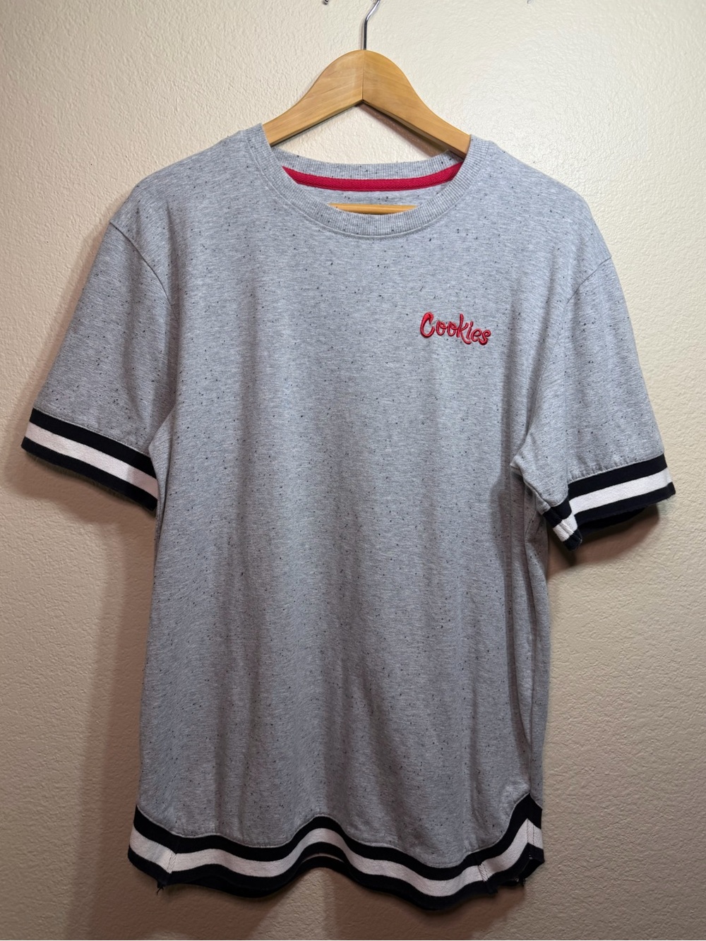 Cookies 1983 Crew Neck Grey Speckled T-shirt Large Black/white Trim Jersey